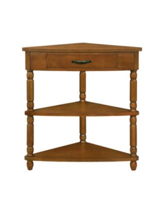 3-tier Wood Corner Table, Brown