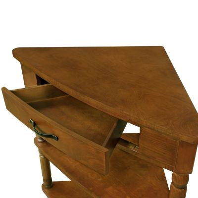 3-tier Wood Corner Table, Brown