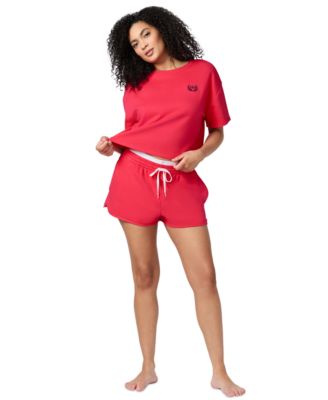 Women's Short-Sleeve French Terry Pajama Set
