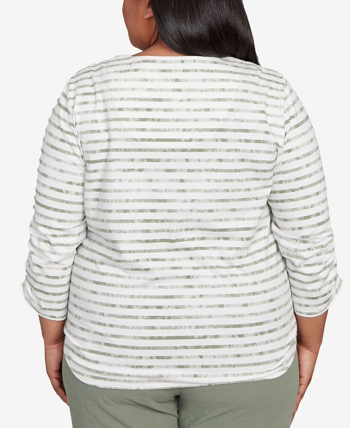 Alfred Dunner Plus Size Textured Medallion Top