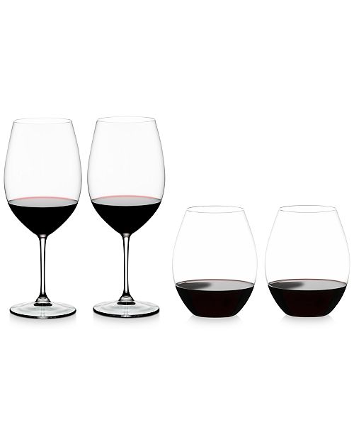 Riedel Vinum & O Collections Red Wine Glasses 4 Piece Value Set & Reviews Glassware Dining