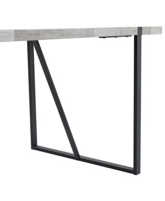 Streamdale Retro Rectangular Dining Table - Textured Gray Top, Black Metal Legs