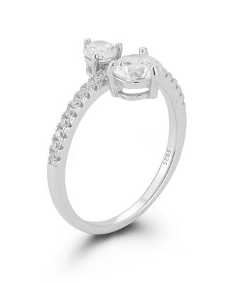 14K Gold Plated Sterling Silver Two Stone Ring