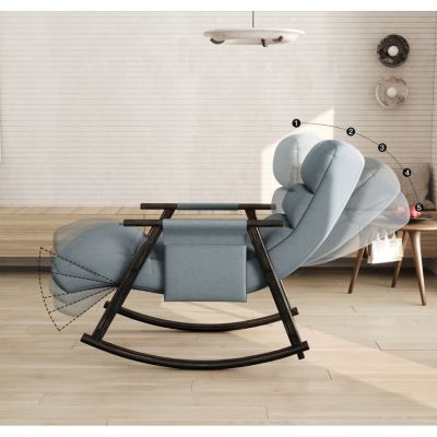 Adjustable Rocking Chair with Sturdy Frame & Cushions