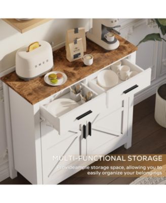  Farmhouse Buffet Cabinet with Drawers and Doors