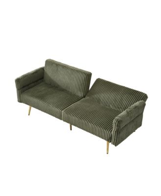 Streamdale 79 inch corduroy sofa bed, foldable double sofa bed with folding armrests, suitable for living rooms and small spaces