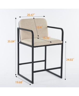 Modern Bar Stool with Arms, Set of 2