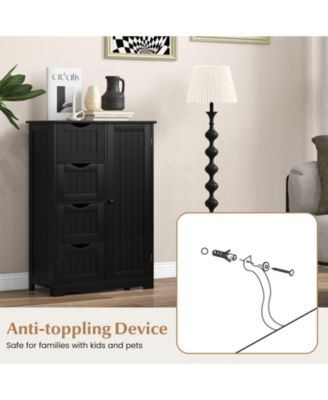 Standing Indoor Wooden Cabinet with 4 Drawers