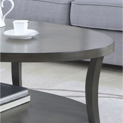 Perth Contemporary Oval Shelf Coffee Table Set