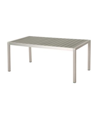 Streamdale Aluminum Outdoor Dining Set for 6 with Faux Wood Table