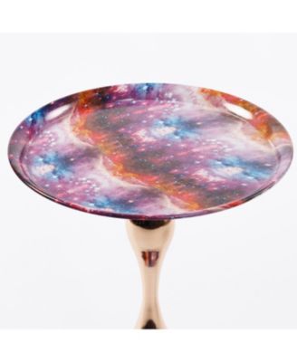 Streamdale Mermaid Tail Coffee Table, Metal Pedestal Table, Accent Table for Small Spaces