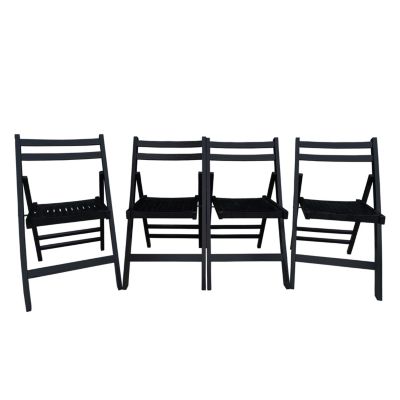 Folding Slatted Event Chair Set of 4