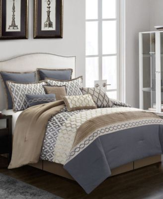 Caval Geometric 10-Pc. Comforter Set, Queen