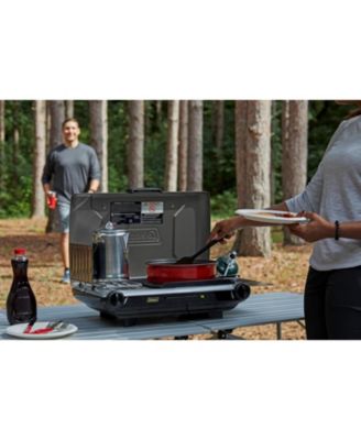 Tabletop Propane Gas Camping 2-in-1 Grill/Stove, 2-Burner