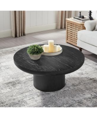 36-Inch Wood Veneer Round Coffee Table