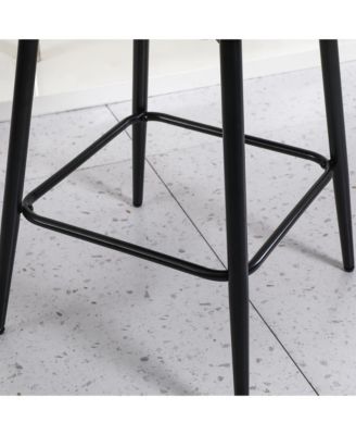 Upholstered Counter Bar Stools with Swivel and Back (Set of 2