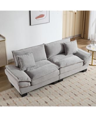 1 Count Fabric Corduroy Sofa Sleeper Comfy, Deep-Seat Couch with Pillows