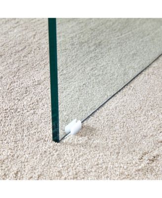  Walnut Square Coffee Table with Tempered Glass Legs