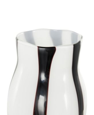 Glass Concaved Round Decorative Vase, 12"