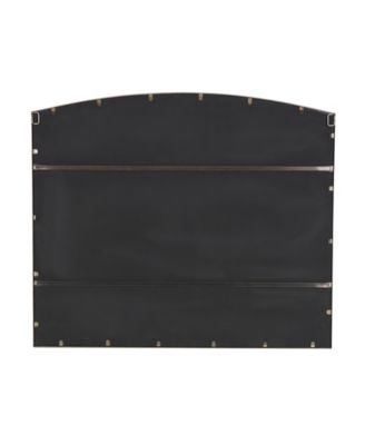 34" Metal Arched Window Pane Inspired Room Wall Mirror with Black Frame