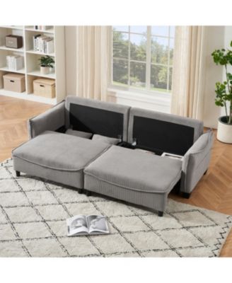 Streamdale Cozy Corduroy Sofa Bed with Pillows for Living Room