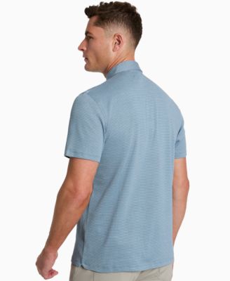 Men's Slim-Fit Two-Toned Textured-Knit Polo Shirt
