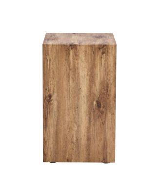 Modern MDF Coffee Table with Stylish Woodgrain, 11.8 x 11.8 x 19.6 inch