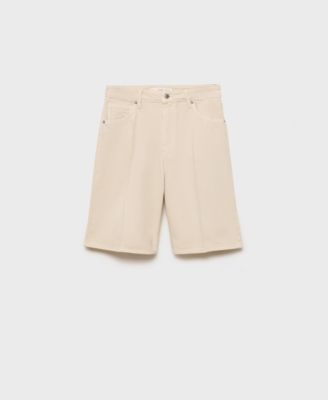 Women's High-Waisted Rinse-Wash Bermuda Shorts