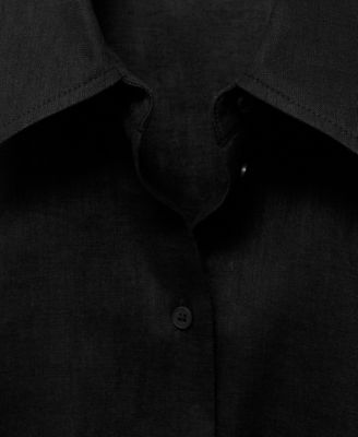 Women's Short Sleeve Linen-Blend Shirt