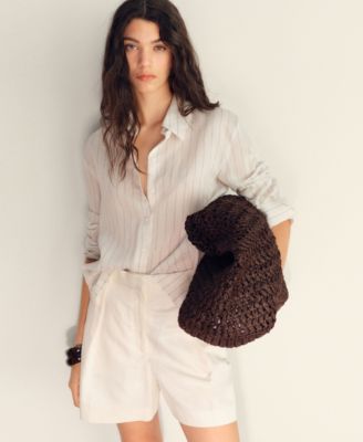 Women's Linen-Blend Suit Bermuda Shorts