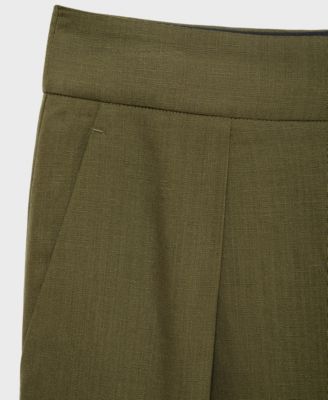 Women's Linen-Blend Straight-Fit Pants