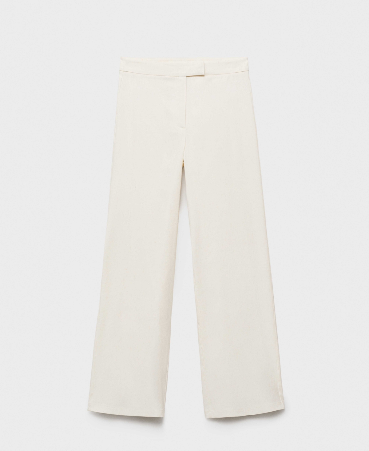 Mango Straight Mid-rise Trousers Ecru In Neutral