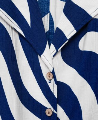 Women's Floral-Print Knot Detail Cropped Shirt