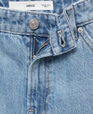 Women's Frayed Hem Denim Bermuda Shorts