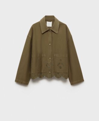Women's Openwork Details Cotton Overshirt