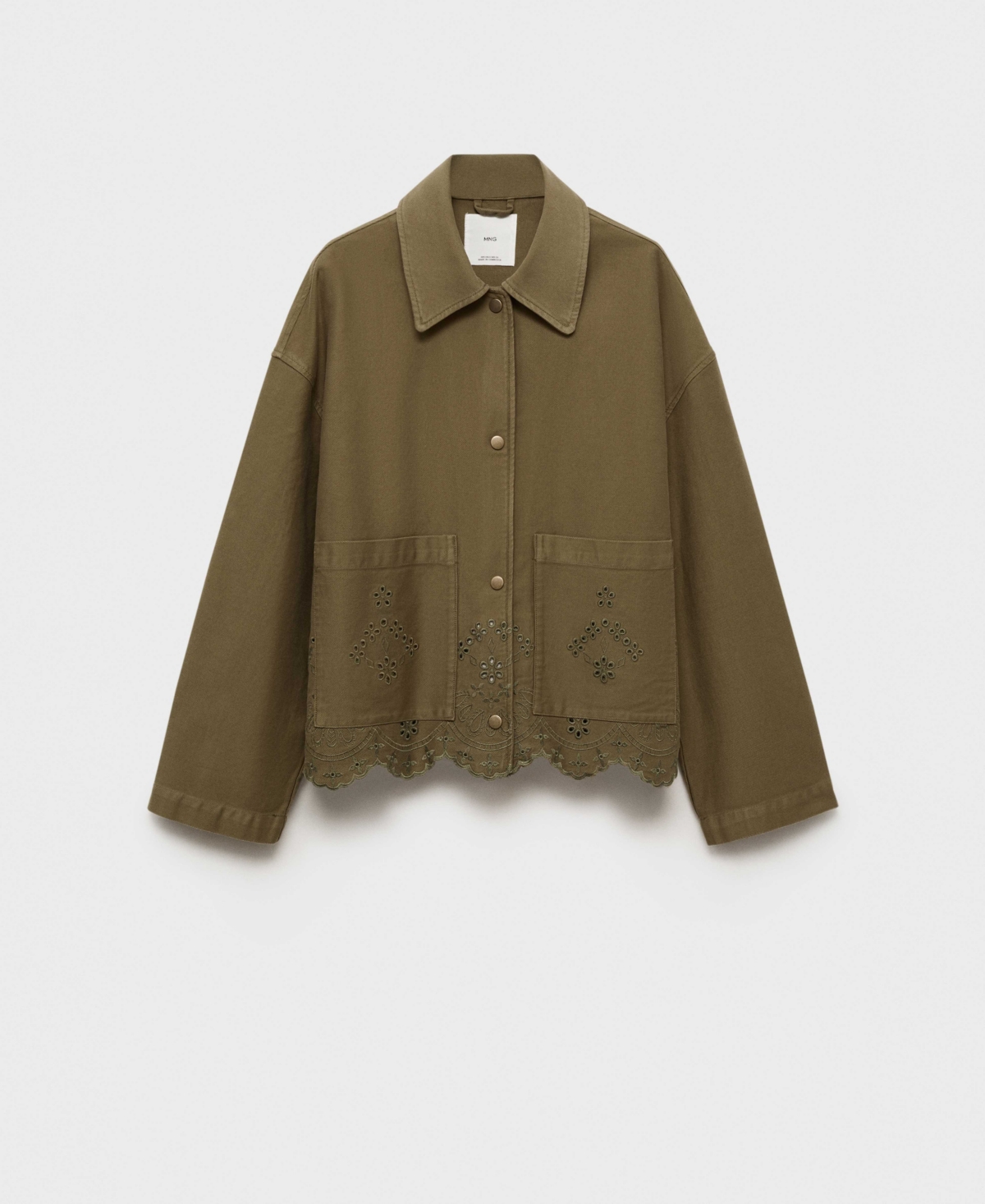 Mango Women's Openwork Details Cotton Overshirt
