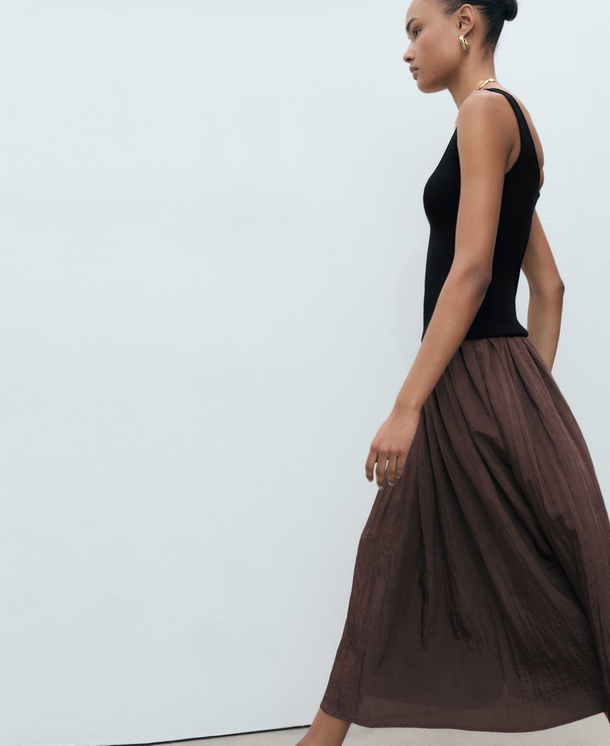 Shop Mango Women's Combined Fabric A-line Dress