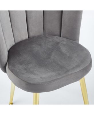 Streamdale Modern Velvet Dining Chair (Set of 2) with Golden Legs