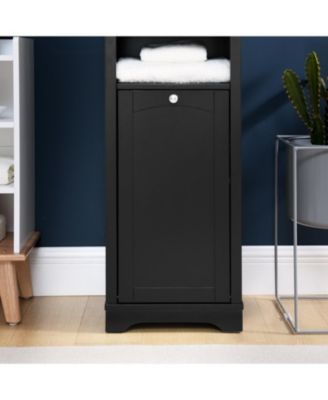 Streamdale 64" Bathroom Storage Cabinet with Laundry Hamper and Adjustable Shelves