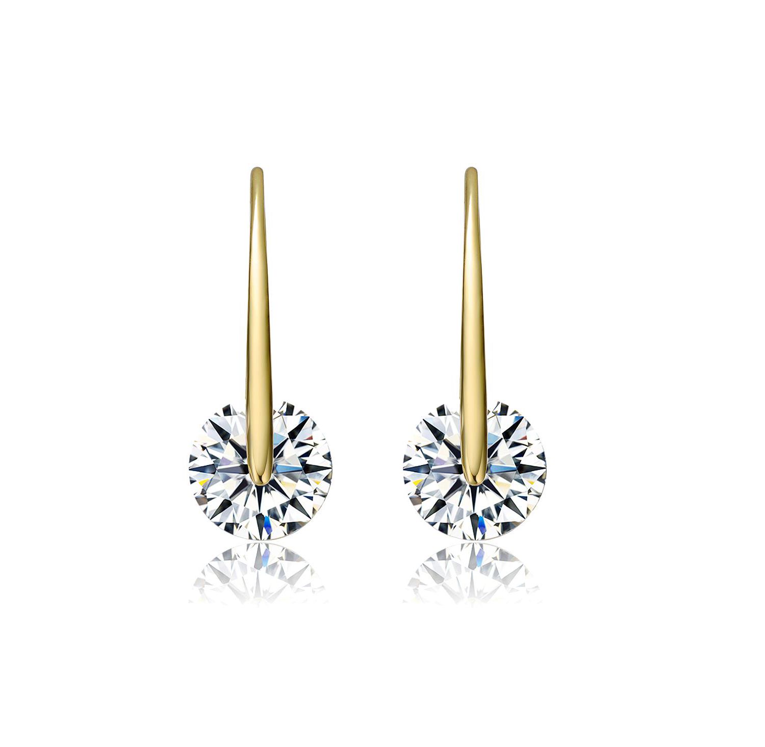 Stylish Modernized Solitaire Drop Earrings