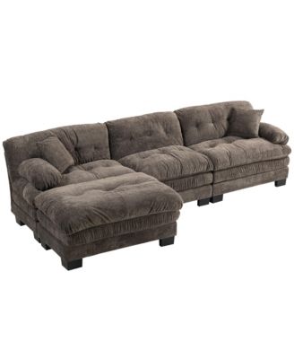 Streamdale L-Shaped Sectional Sofa Sleeper Couch - Gray