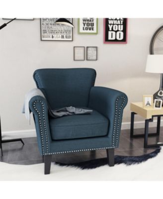 Luxury Upholstered Club Chair with Elegant Nailhead Trim