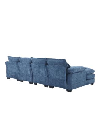 1 Pc Chenille Fabric Sectional Sofa U-Shape Modern Large Living Room Seating