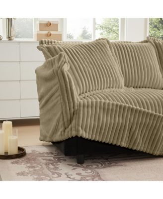 Streamdale Camel Corduroy 2-Seat Sofa, Slipcovered, Deep Seat