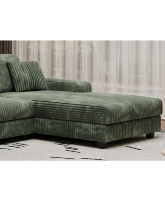 Corduroy U-Shaped Sofa, 4 Seat Sofa Bed, Modern Living Room