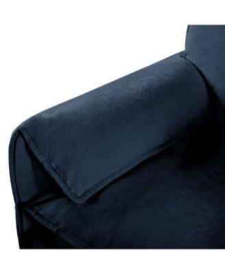 Streamdale Comfy Blue Chenille Sectional Sofa with Ottoman