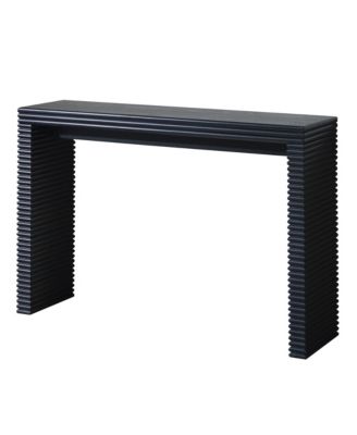Modern Black Ribbed Console Table