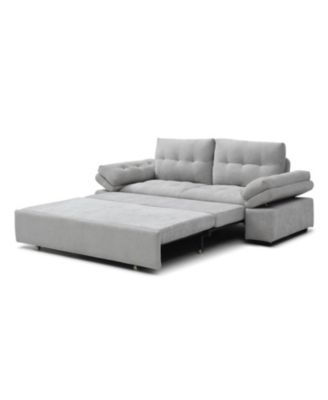 Streamdale Grey Linen Sleeper Sofa Bed with Pull Out Chaise