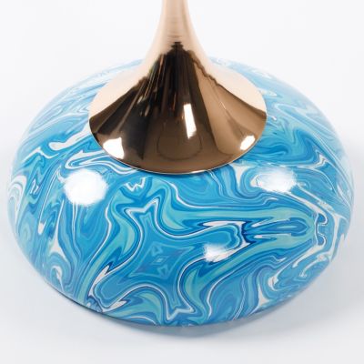 Streamdale Modern Round Coffee Table, Metal Pedestal Table for Small Spaces