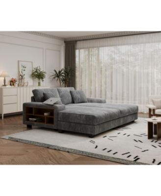 Streamdale Corduroy Convertible Sofa Bed Modern Oversized Lounge Chair